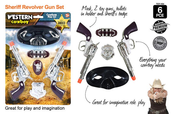 6pce Western Cowboy Playset